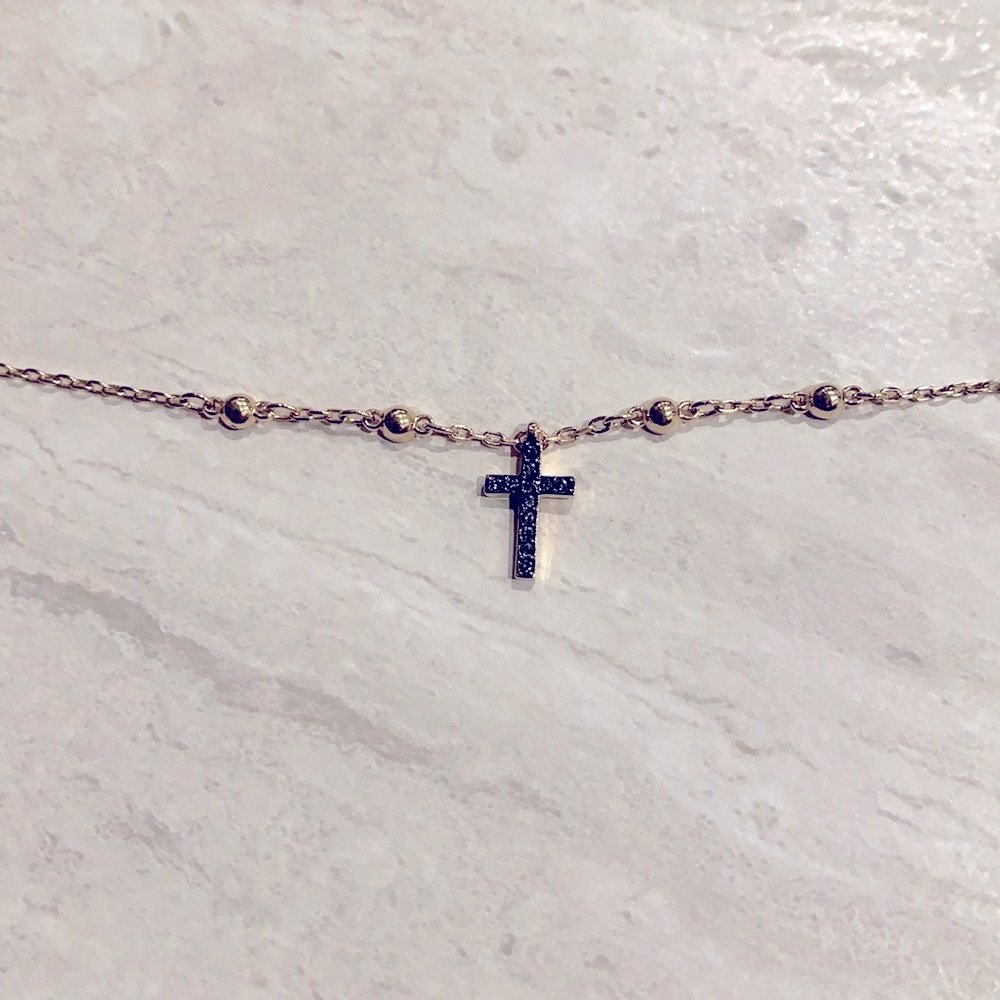 Swarovski Gold/black cross bracelet
